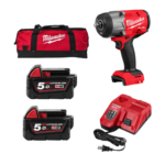 מפתח רטיטה מקצועי Milwaukee M18 Fuel 18v כולל 2 סוללות 5a מטען מהיר תיק