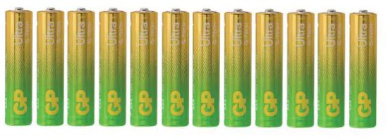 12 סוללות Aaa לא נטענות דגם Ultra Alkaline של חברת Gp