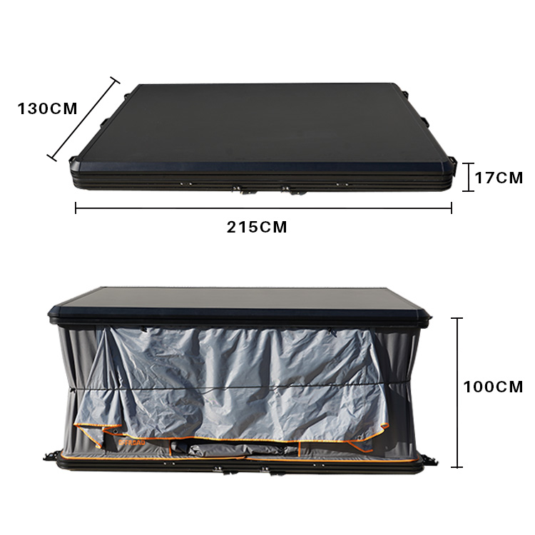 אוהל גג זוגי מאלומיניום פתיחה למעלה All Top Ares מידות